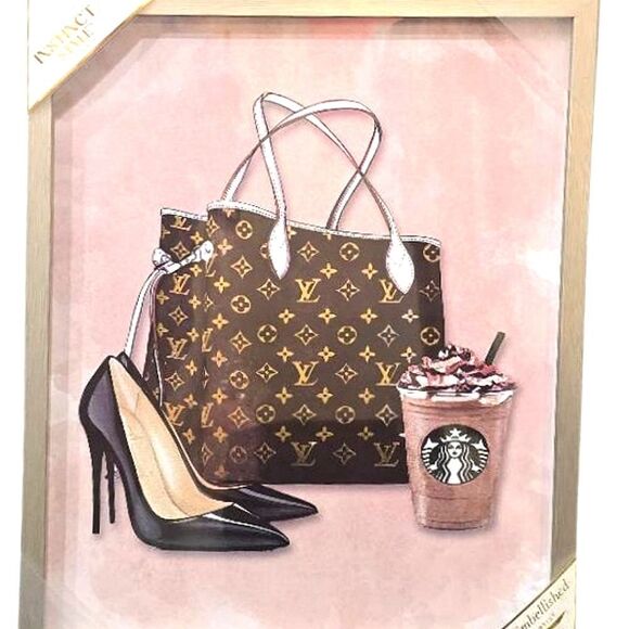 Instinct Style Louis Vuitton, Heels, & Starbucks Framed Wall Decor - Picture 3 of 5
